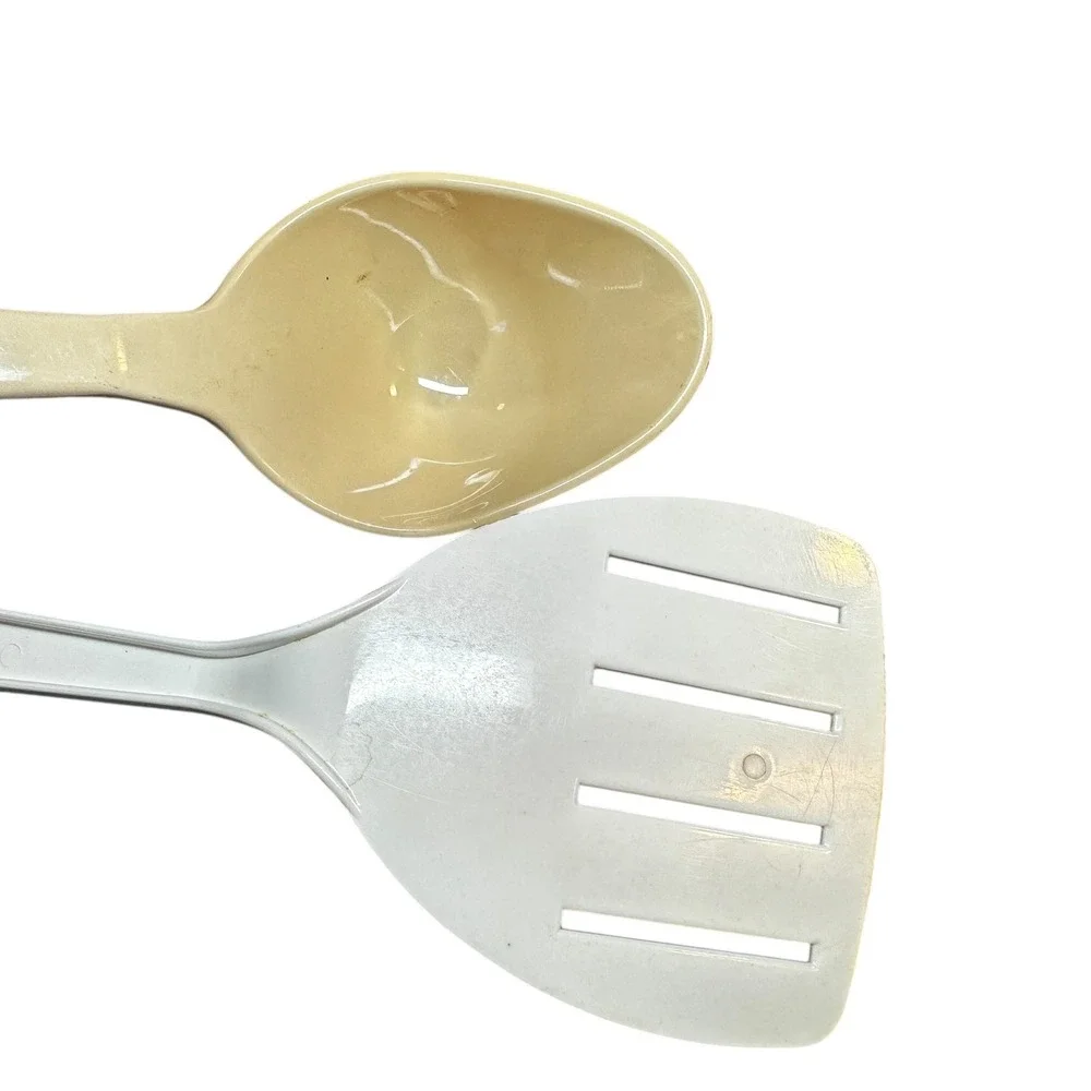 VTG Tailor Made 4‎ Slotted Spatula and Ladle Set Dipper Spoon White Almond Lot